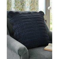 Laura Ashley Velvet Scalloped Cushion Navy