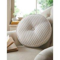 Laura Ashley Cornish Stripe Round Scatter Cushion Natural