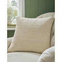 Laura Ashley Kempley Textured Velvet Cushion Natural Mix