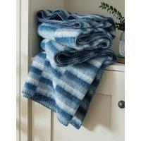 Laura Ashley Extra Large Geo Stripe Throw with Wool Blue Mix