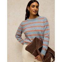 White Stuff Crew Neck Long Sleeve Knit Jumper Grey Mix