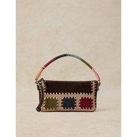 White Stuff Clasp Fastening Leather Cross Body Bag Natural Mix