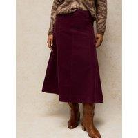 White Stuff Zip Fastening A Line Midi Skirt Plum