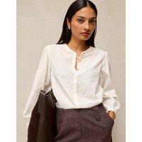 White Stuff Pure Cotton Crew Neck Top Ivory