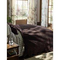 Laura Ashley Velvet Scalloped Bedspread Dark Brown