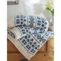 Laura Ashley Selsey Fair Isle Throw Blue Mix