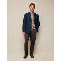 White Stuff Checked Overcoat with Wool Blue Mix