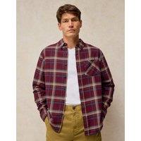 White Stuff Regular Fit Pure Cotton Printed Shirt Burgundy Mix