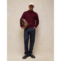 White Stuff Regular Fit Wool Rich Mock Neck Jumper Dark Red
