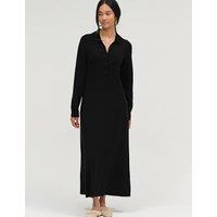 Chinti & Parker Wool Rich Funnel Neck Jumper Dress with Cashmere Black