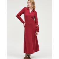 Chinti & Parker Wool Rich Funnel Neck Jumper Dress with Cashmere Red
