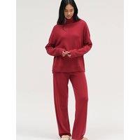 Chinti & Parker Wool Rich Roll Neck Jumper with Cashmere Red