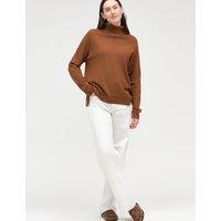 Chinti & Parker Wool Rich Roll Neck Jumper with Cashmere Brown