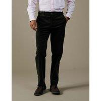 Aubin Tailored Fit Cotton Rich Textured Suit Trousers Dark Green