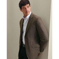 Charles Tyrwhitt Slim Fit Pure Wool Textured Jacket Brown