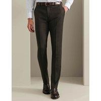 Charles Tyrwhitt Slim Fit Wool Rich Flannel Flat Front Trousers Brown