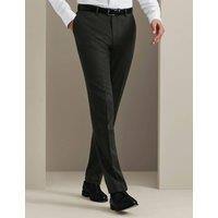 Charles Tyrwhitt Slim Fit Wool Rich Flannel Flat Front Trousers Olive