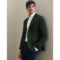 Charles Tyrwhitt Slim Fit Pure Wool Textured Jacket Dark Green