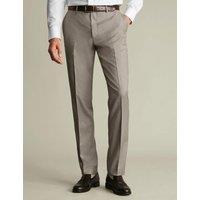 Charles Tyrwhitt Slim Fit Super 100s Wool Twill Suit Trousers Taupe
