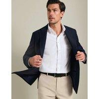 Charles Tyrwhitt Slim Fit Pure Wool Textured Jacket Dark Navy