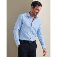 Charles Tyrwhitt Non Iron Regular Fit Pure Cotton Textured Shirt Blue