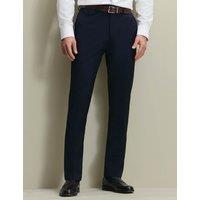 Charles Tyrwhitt Slim Fit Wool Rich Flat Front Stretch Trousers Navy