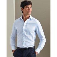 Charles Tyrwhitt Non Iron Regular Fit Pure Cotton Shirt Blue Mix