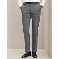 Charles Tyrwhitt Slim Fit Wool Rich Flat Front Stretch Trousers Grey
