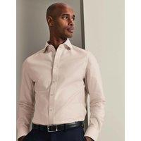 Charles Tyrwhitt Regular Fit Non Iron Pure Cotton Textured Shirt Stone