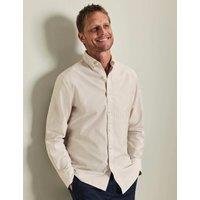 Charles Tyrwhitt Regular Fit Pure Cotton Striped Oxford Shirt Beige Mix