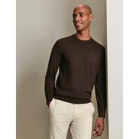 Charles Tyrwhitt Pure Merino Wool Crew Neck Jumper Chocolate