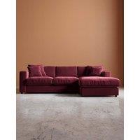Swoon Althaea Easy Velvet Right Corner Sofa Burgundy