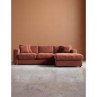 Swoon Althaea Easy Velvet Right Corner Sofa Brown