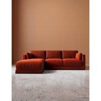Swoon Crushed Velvet Left Corner Sofa Dark Orange