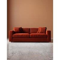 Swoon Althaea Crushed Velvet 3 Seater Sofa Dark Orange