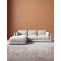 Swoon Crushed Velvet Left Corner Sofa Cream