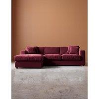 Swoon Easy Velvet Left Corner Sofa Burgundy