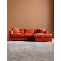 Swoon Althaea Easy Velvet Right Corner Sofa Orange