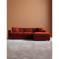Swoon Althaea Crushed Velvet Right Corner Sofa Dark Orange