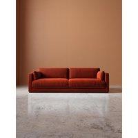 Swoon Alesund Crushed Velvet 3 Seater Sofa Dark Orange