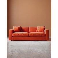Swoon Althaea Easy Velvet 3 Seater Sofa Orange