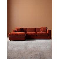 Swoon Crushed Velvet Left Corner Sofa Dark Orange
