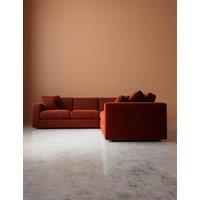 Swoon Althaea Crushed Velvet Corner Sofa Dark Orange