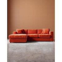 Swoon Easy Velvet Left Corner Sofa Orange