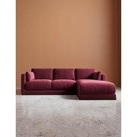 Swoon Alesund Easy Velvet Right Corner Sofa Burgundy