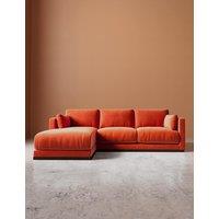 Swoon Easy Velvet Left Corner Sofa Orange