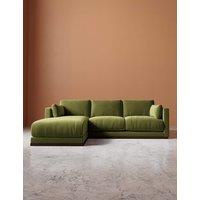 Swoon Easy Velvet Left Corner Sofa Green