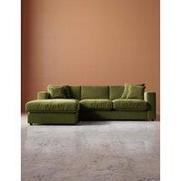 Swoon Easy Velvet Left Corner Sofa Green