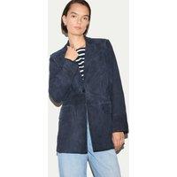 Jigsaw Suede Tailored Jacket Navy