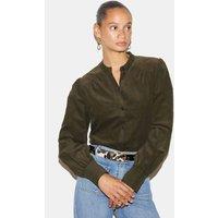 Jigsaw Cord Collared Blouson Sleeve Shirt Olive